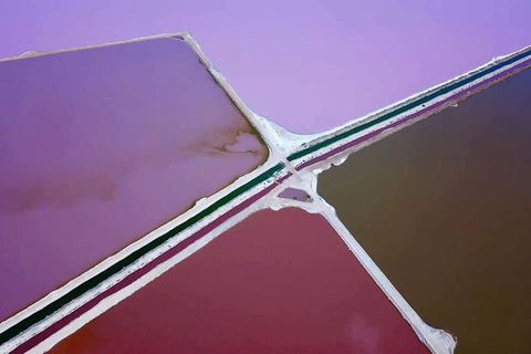Pink Lake Aerial Flyover From Geraldton - New South Wales Tourism  1