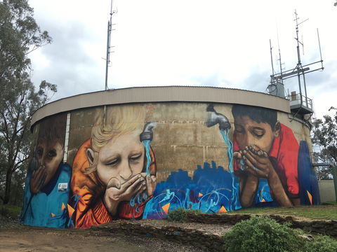 Willans Hill Water Tower Mural - New South Wales Tourism  0