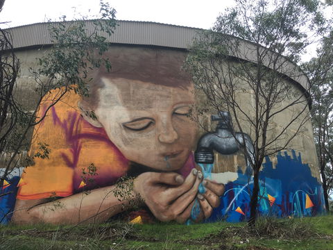 Willans Hill Water Tower Mural - New South Wales Tourism  1